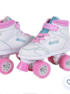 Chicago Skates White Roller Skates with Pink Accents